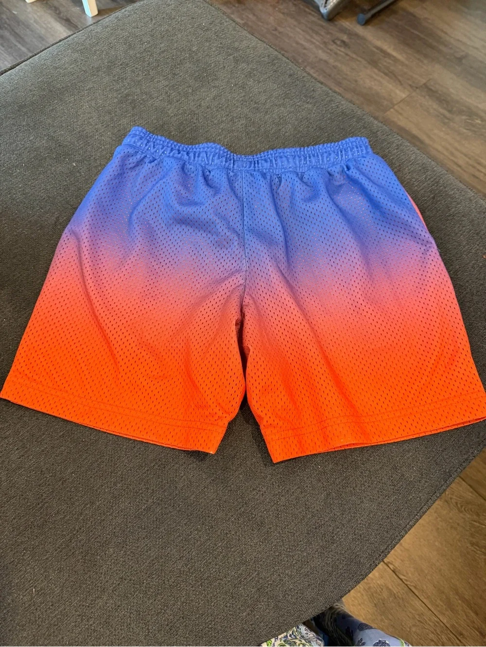 Overtime Boys Gradient Blue to Orange Athletic Mesh Shorts